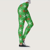 Leggings Motif des flocons rouges et verts (Droite)
