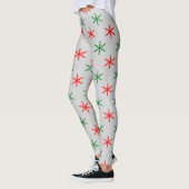 Leggings Motif des flocons rouges et verts (Gauche)