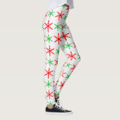 Leggings Motif des flocons rouges et verts (Droite)