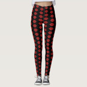 Leggings motif des lèvres rouges / bouche (Devant)