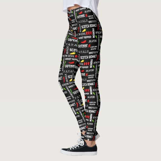 Leggings Motif des noms de poivre chili (Gauche)