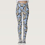 Leggings Motif des papillons à queue jaune<br><div class="desc">Sortez avec élégance avec ces leggings avec un joli motif tout-en-un de papillons à queue de tigre jaune contre un arrière - plan bleu clair ou bleu ciel. Ces illustrations de papillons sont dans un style simple et réaliste, parfait pour les fans de papillons. Les couleurs jaune pâle et noir...</div>