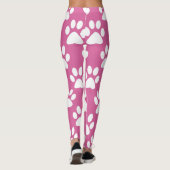 Leggings motif des pattes roses et blanches (Dos)