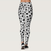 Leggings Motif des points Dalmatiens noirs et blancs (Dos)
