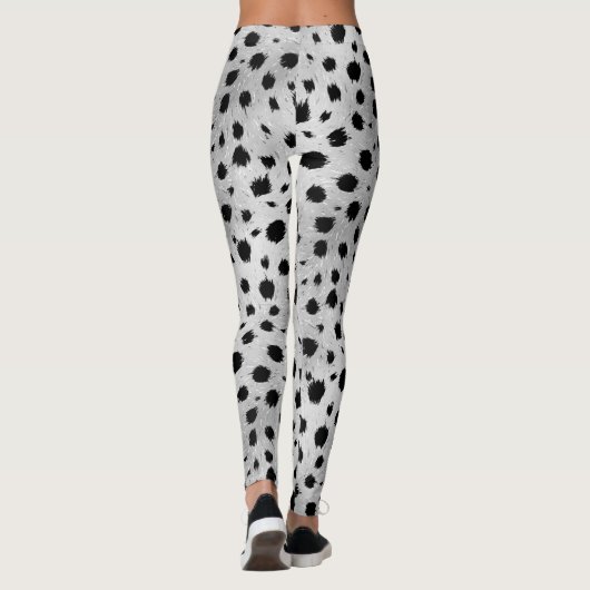 Leggings Motif des points Dalmatiens noirs et blancs (Dos)