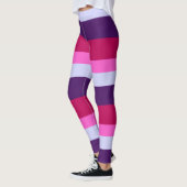 Leggings Motif des rayures roses et violettes (Gauche)