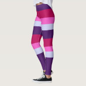 Leggings Motif des rayures roses et violettes (Gauche)
