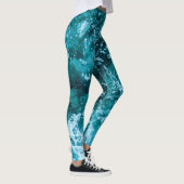 Leggings Motif des vagues de mer turquoise (Droite)