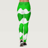 Leggings Motif des vagues horizontales vertes et blanches (Dos)