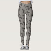 Leggings Motif d'Escalade Gris Gris pour femmes (Devant)
