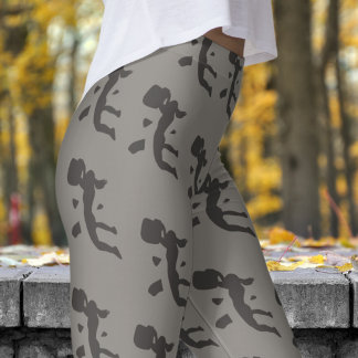 Leggings Motif d'Escalade Gris Gris pour femmes