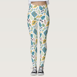 Leggings Motif d'essentiels de plage d'été (2)