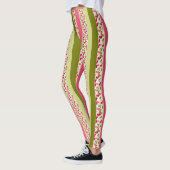 Leggings Motif d'été brillant de rayures multicolores (Gauche)