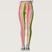 Leggings Motif d'été brillant de rayures multicolores (Devant)