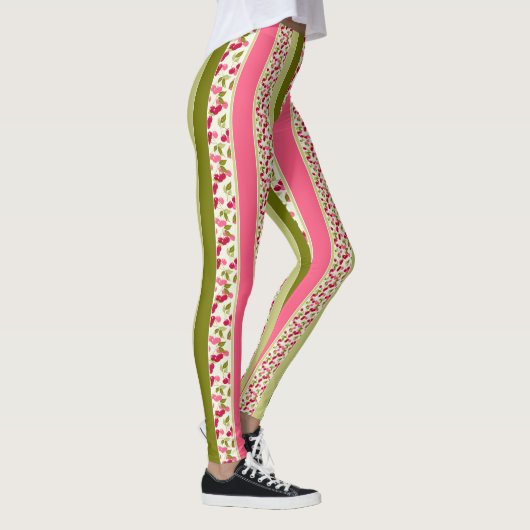Leggings Motif d'été brillant de rayures multicolores (Droite)