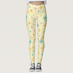 Leggings Motif d'étoiles rétro colorées