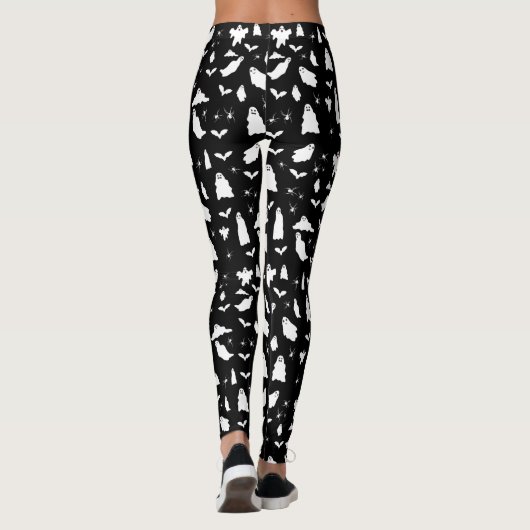 Leggings Motif d'Halloween, chauves-souris et araignées (Dos)