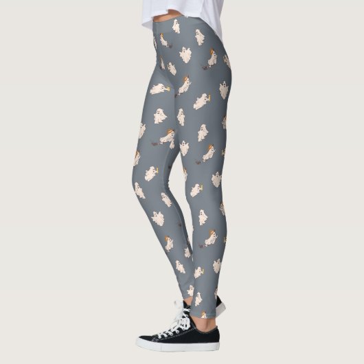 Leggings Motif d'Halloween des fantômes (Gauche)
