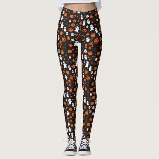 Leggings Motif d'Halloween Éffrayant (Devant)