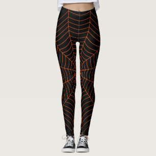 Leggings Motif d'Halloween en orange noir