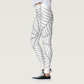 Leggings Motif d'Halloween noir blanc araignée (Gauche)