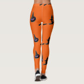 Leggings Motif d'Halloween sur orange (Dos)
