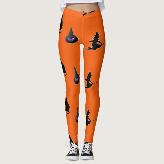 Leggings Motif d'Halloween sur orange (Devant)