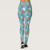 Leggings Motif d'Halloween Turquoise amusant (Dos)