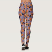 Leggings Motif d'Halloween violet Jack-O-lanterne (Dos)