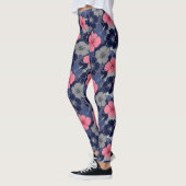 Leggings Motif d'Hibiscus Tropical Côtier (2) (Gauche)