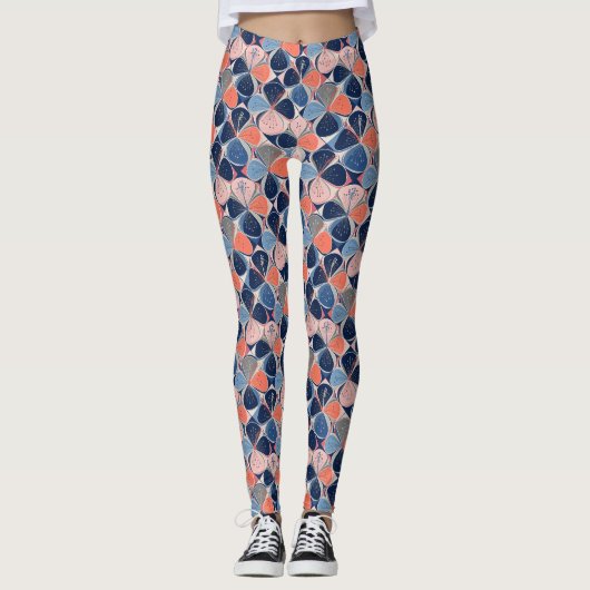 Leggings Motif d'Hibiscus Tropical Côtier (7) (Devant)
