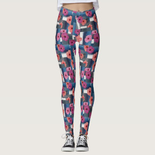 Leggings Motif d'Hibiscus Tropical Côtier (9)
