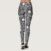 Leggings Motif d'hiver Back and White Star et Snowflakes (Dos)