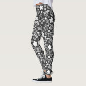 Leggings Motif d'hiver Back and White Star et Snowflakes (Gauche)
