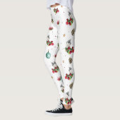 Leggings Motif d'hiver de Noël Tufted Titmouse (Gauche)