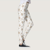 Leggings Motif d'hiver jaune or sur blanc (Droite)