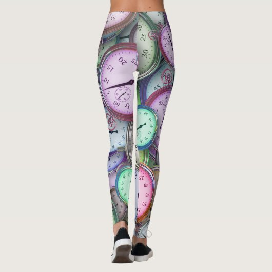 Leggings motif d'horloge vintage (Dos)