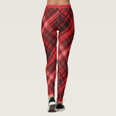 Leggings Motif Diagonal Madras Rouge Et Noir (Dos)