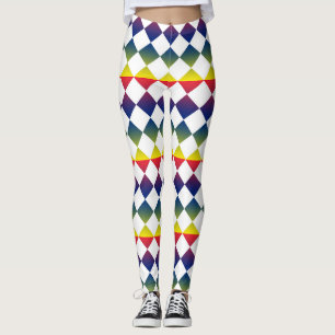 Leggings Motif diamant à carreaux coloré