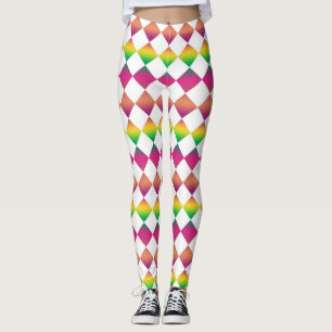 Leggings Motif diamant à carreaux coloré