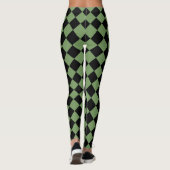 Leggings Motif diamant de Black Checker vert (Dos)