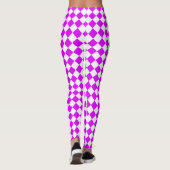 Leggings Motif diamant de Checker blanc violet (Dos)