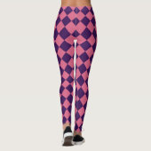 Leggings Motif diamant de Checker rose violet (Dos)