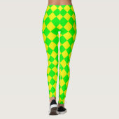 Leggings Motif diamant jaune-vert Checker (Dos)