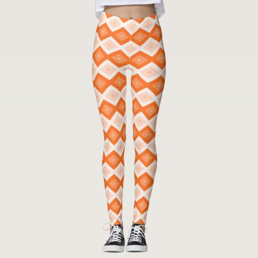 Leggings Motif diamant orange (Devant)