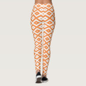 Leggings Motif diamant orange et blanc (Dos)