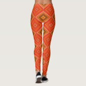 Leggings Motif diamant orange médiéval Renaissance (Dos)