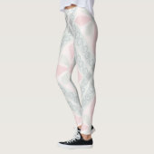 Leggings Motif diamant pastel vert et rose (Gauche)