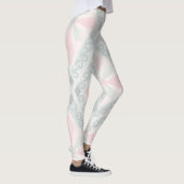 Leggings Motif diamant pastel vert et rose (Droite)