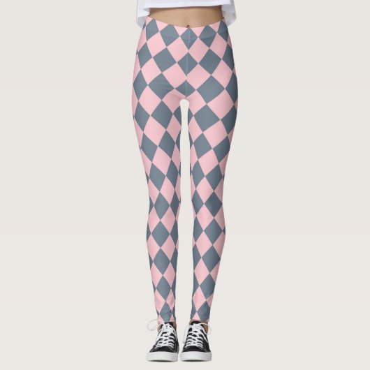 Leggings Motif diamant rose gris Checker (Devant)